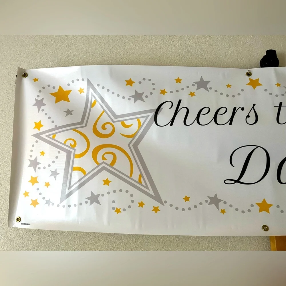 Custom Vinyl 60th Birthday Banner with Stars Cheers to 60 Years Danny Size 6’x2’